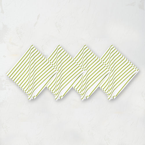 green and white striped reversible napkin