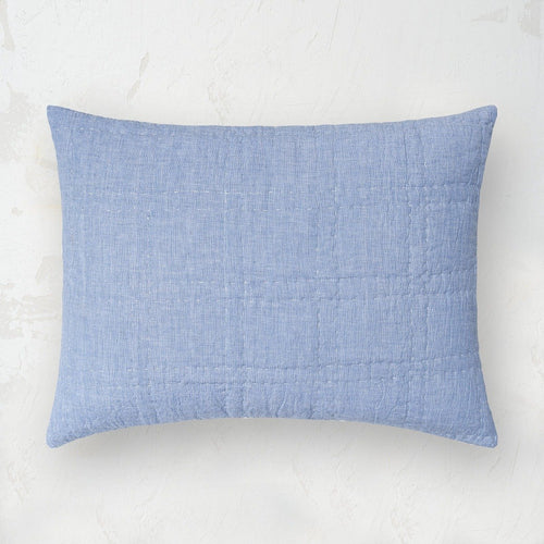 blue quilted hugh standard sham